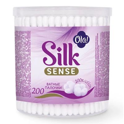 Ватные палочки OLA! SILK SENSE 200шт круглая банка