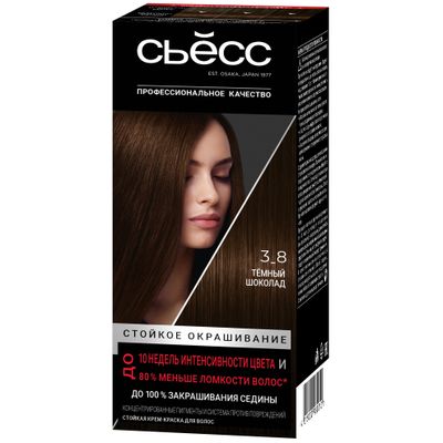 Краска для волос СЬĔСС Color 115мл 3-8 темный шоколад