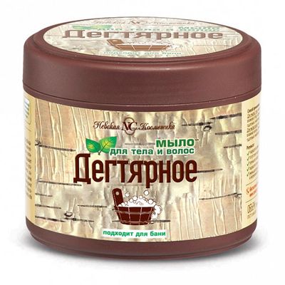 Мыло густое ДЕГТЯРНОЕ 300мл для тела и волос банка