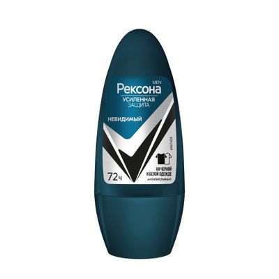 Дезодорант для тела REXONA/РЕКСОНА MEN 50мл Невидимый на черном и белом шариковый