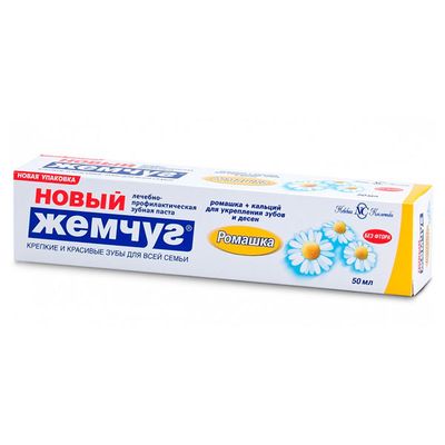 Зубная паста НОВЫЙ ЖЕМЧУГ 50мл Ромашка