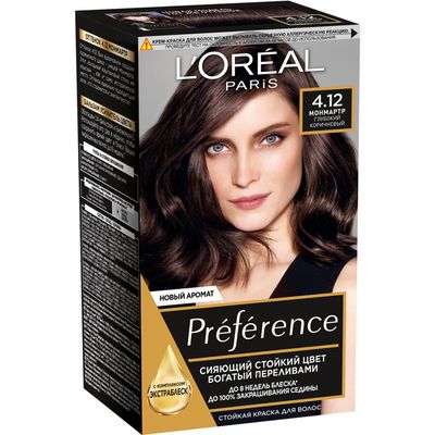 Краска для волос L'OREAL Preference 174 мл 4.12 Монмартр, с комплексом экстраблеск