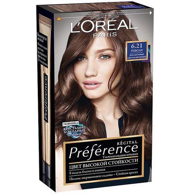 Краска для волос L'OREAL Preference 270мл 6.21 Риволи перламутровый светло-каштановый