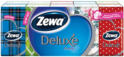 Бумажные платочки ZEWA Delux 10шт 3сл Family/СТАЙЛ (выписка кратно 24шт!!!)