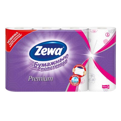 Бумажные полотенца ZEWA Premium Decor 4шт*5 NEW