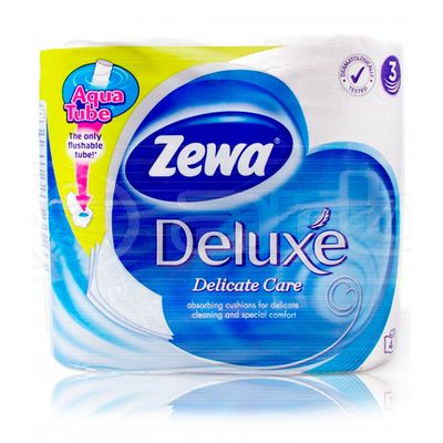 Туалетная бумага ZEWA Delux 4шт 3сл Белая Зимняя коллекция