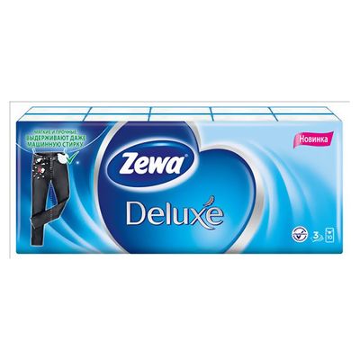 Бумажные платочки ZEWA Delux 10шт 3сл Зимняя коллекция (выписка кратно 10 шт.)