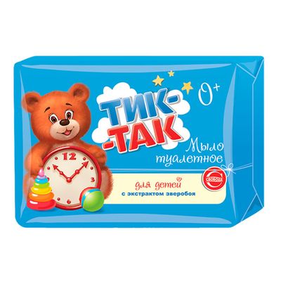 Мыло туалетное ТИК-ТАК 150г со зверобоем для детей*36