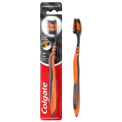 Зубная щетка COLGATE Zig Zag  с древесным углем