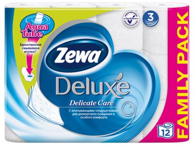 Туалетная бумага ZEWA Delux 12шт 3сл Без аромата