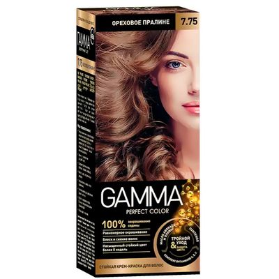 Крем-краска для волос GAMMA Perfect color 7.75 ореховое пралине