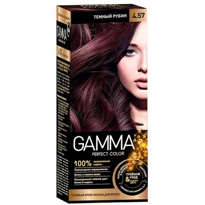 Крем-краска для волос GAMMA Perfect color 4.57 темный рубин