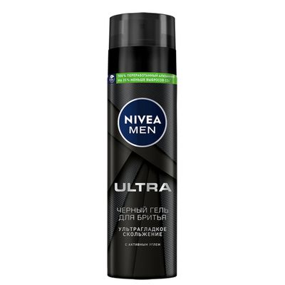 Гель для бритья NIVEA MEN 200мл Черный гель для бритья ULTRA