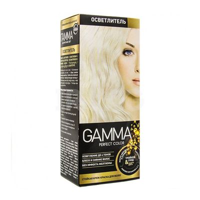 Краска для волос GAMMA Perfect color 50мл Осветлитель в комплекте с окислительным кремом 9% и осветляющей пудрой