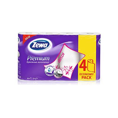 Бумажные полотенца ZEWA Premium Decor 4шт Зимняя коллекция*5