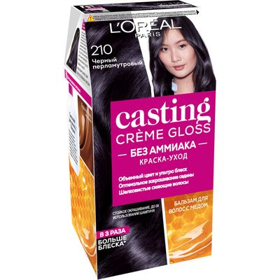Краска для волос L'OREAL Casting Creme Gloss 254мл 210 Черный перламутр