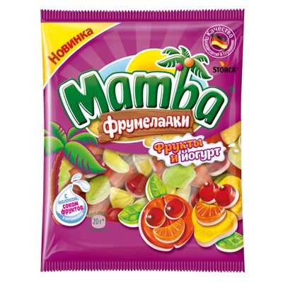 Жевательный мармелад Mamba фрукты и йогурт 24*72г