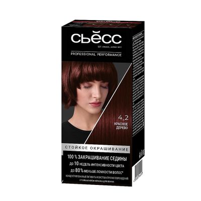 Краска для волос СЬĔСС Color 115мл 4-2 красное дерево*4