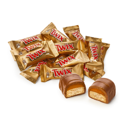 Шоколадные конфеты Twix minis с карамелью и печеньем, 7 кг