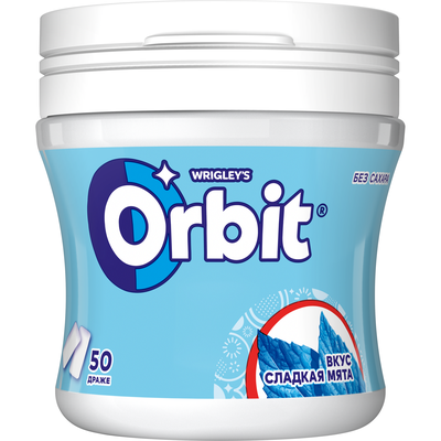 Жевательная резинка Orbit Сладкая мята без сахара, банка 68 г