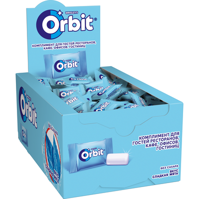Orbit Сладкая мята жевательная резинка без сахара, 8 боксов (300 индивидуальных упаковок по 1,36 г)