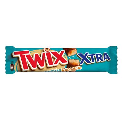Шоколадный батончик Twix Extra Соленая карамель 82г