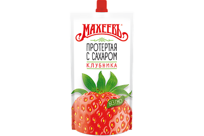 Джем "Махеевъ", Клубника протертая с сахаром, 300 гр дойпак