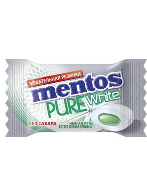 Жевательная резинка Mentos Pure White Нежная мята, моно 2г, 100шт