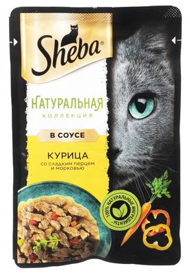 Влажный корм для кошек Sheba Nature's Collection с курицей и паприкой, 28х75г