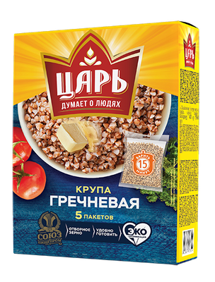 Крупа гречневая варочный пакет Царь 5/80г 400г 1/14