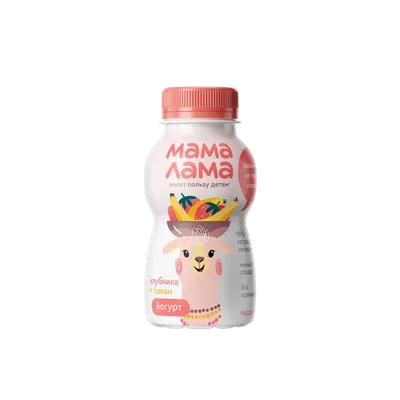 Йогурт Мама Лама питьевой клубника-банан 200 г 2,5%