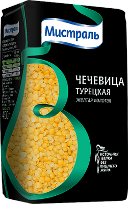 Мистраль Чечевица Желтая колотая Турецкая 450гр.*12
