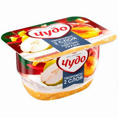 Десерт Творожный Чудо 100г 4,2% персик-груша (8шт) СТ