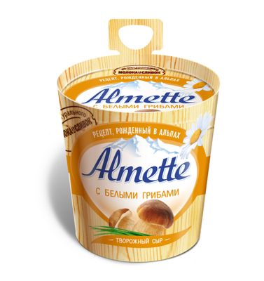 Сыр творожный Almette С белыми грибами 150г 1/8