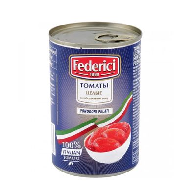 FEDERICI Томаты очищенные целые в с/с 425гр *12 ж/б ключ