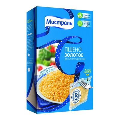 Пшено Мистраль Золотое в пакетах для варки, 5×80 г