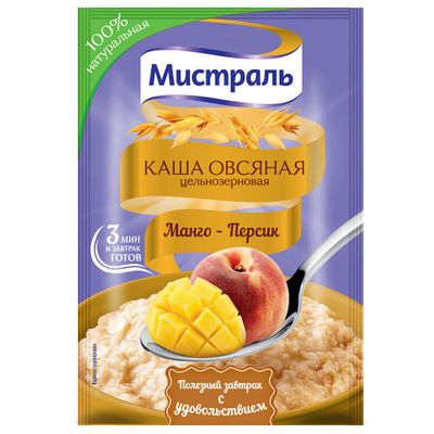 Мистраль Каша овсяная Манго-Персик 40гр.*25