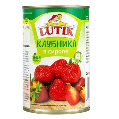 LUTIK Клубника в сиропе 425мл.*12 ж/б