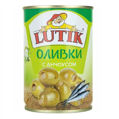 LUTIK Оливки с Анчоусом 280мл.*12