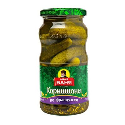 Дядя Ваня Корнишоны конс. по-французски 460гр.*8 с/б