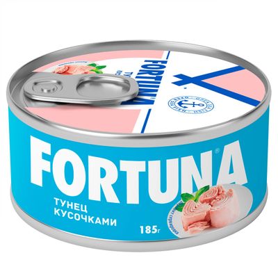 Тунец FORTUNA Кусочками в с/с 185гр.*24 ключ
