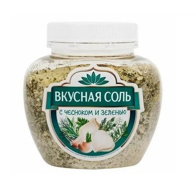 Вкусная Соль с чесноком и зеленью 400гр.*6 пэт/б
