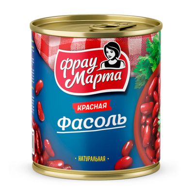 Фасоль Фрау Марта красная в собственном соку  310 г 1/15