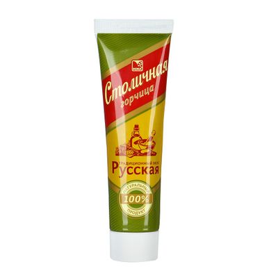 Горчица "Столичная" "Русская", в коробе с диспенсером, туба 1/100г, термоусадка 1/12 шт