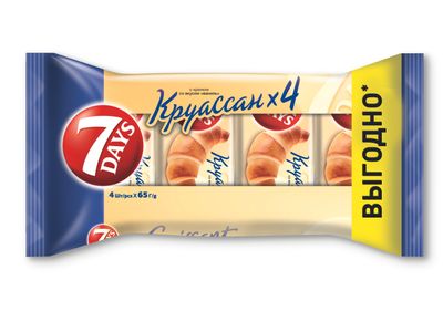 Круассан 7 DAYS с кремом со вкусом "ваниль" 3+1 (65 г х 4 шт)