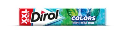 Жевательная резинка Dirol Colors XXL Ассорти мятных вкусов 19г