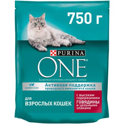 Сухой корм Purina One для взрослых собак говядина, пшеница 750г