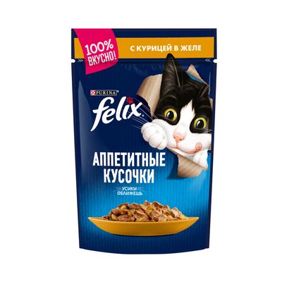 Феликс 75г Конс д/к кусочки в желе курица