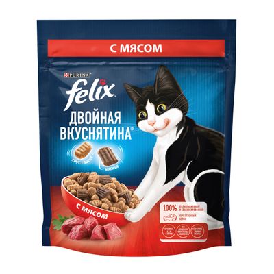 Сухой корм для кошек Felix Двойная вкуснятина С птицей 600г