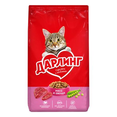 Сухой корм для кошек Дарлинг мясо и овощи 760г